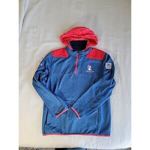 Vineyard Vines Pullover Mens M Blue 1/4 Zip Americas Cup 2018 Casual Preppy Hood